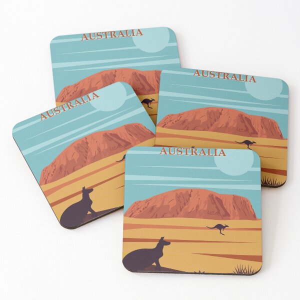 Item preview, Retro Australia Uluru Travel Illustration designed and sold by JoyforU.