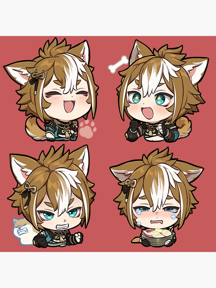 Genshin Impact Gorou Chibi Set Of 4 Poster By Belleess Redbubble 5567