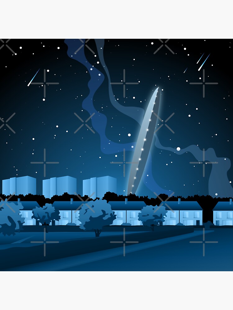 Thumbnail 3 of 3, Sticker, That UFO Podcast Textless (Winter / Square) designed and sold by Dan Zetterström.