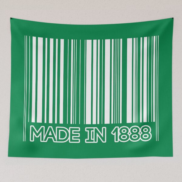 Item preview, MADE IN 1888, Glasgow Celtic Football Club White Barcode Design designed and sold by MacPean.