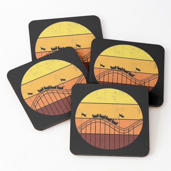 Item preview, Roller Coaster Amusement Park Vintage Retro Sunset designed and sold by CuteDesigns1.