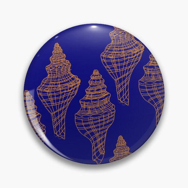 Item preview, Coiled Shell pattern blue and orange designed and sold by SubmergeArt.