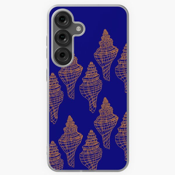 Coiled Shell pattern blue and orange Samsung Galaxy Soft Case