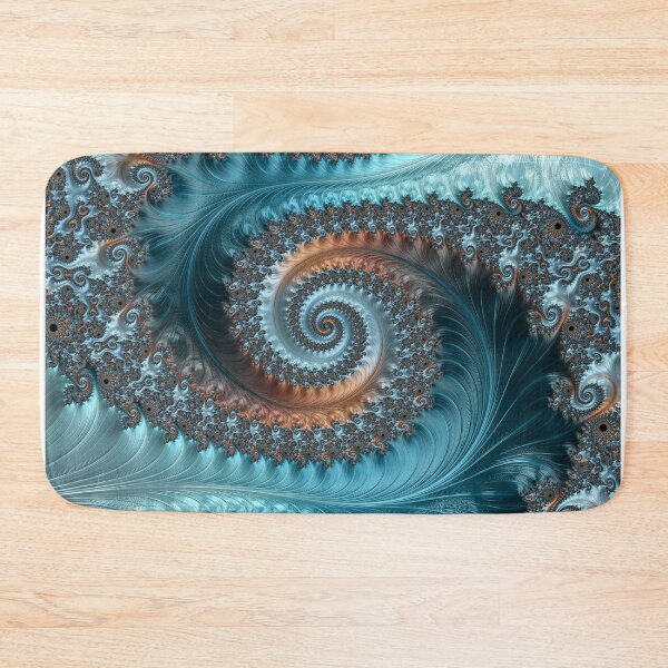 Item preview, Feathery Flow Teal and Taupe - Fractal Art  designed and sold by Jillianamatt.