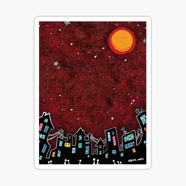 Velvet Berlin I - Berlin-inspired Cityscape Illustration Sticker
