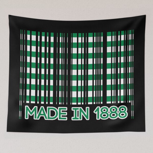 Item preview, MADE IN 1888, Glasgow Celtic Football Club Green and White Barcode Design designed and sold by MacPean.