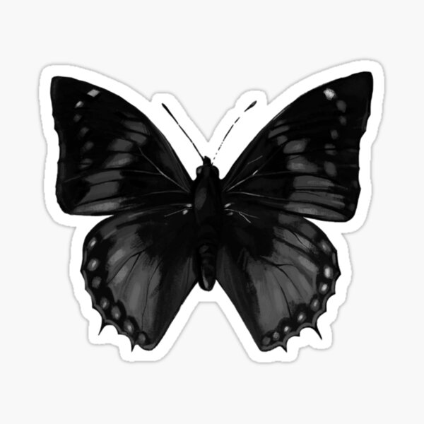 Goth black butterfly Sticker