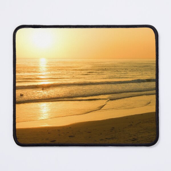 Item preview, Glossy Gold and Surfers - Sunset on the Beach in California designed and sold by Georgia Mizuleva.