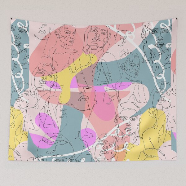 Item preview, Pattern - Face line art pattern design.  designed and sold by Paint84.