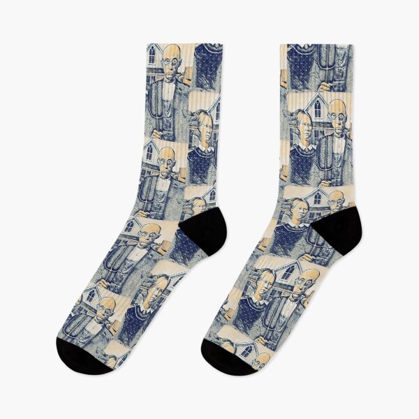 Item preview, American Gothic and The Great Wave off Kanagawa, Mashup designed and sold by CristalleLisa.