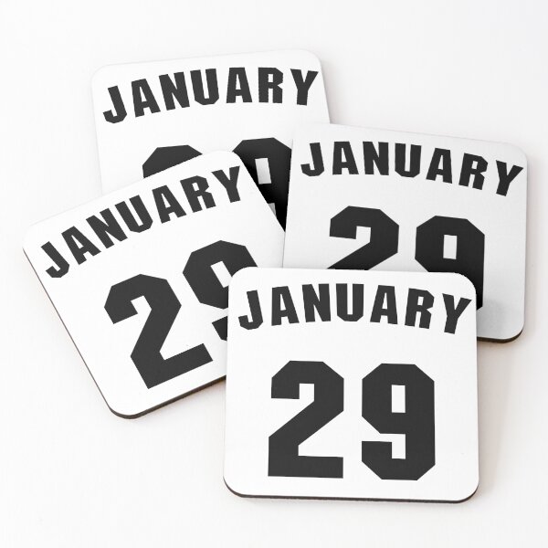 Artikelvorschau, Geburtsdatum 29. Januar Geburtstagsgeschenk Sportdesign entworfen und verkauft von Panya-Design.