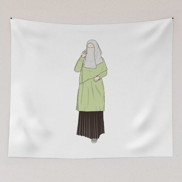 Item preview, Green Hijab Dress designed and sold by suwarnaadi.