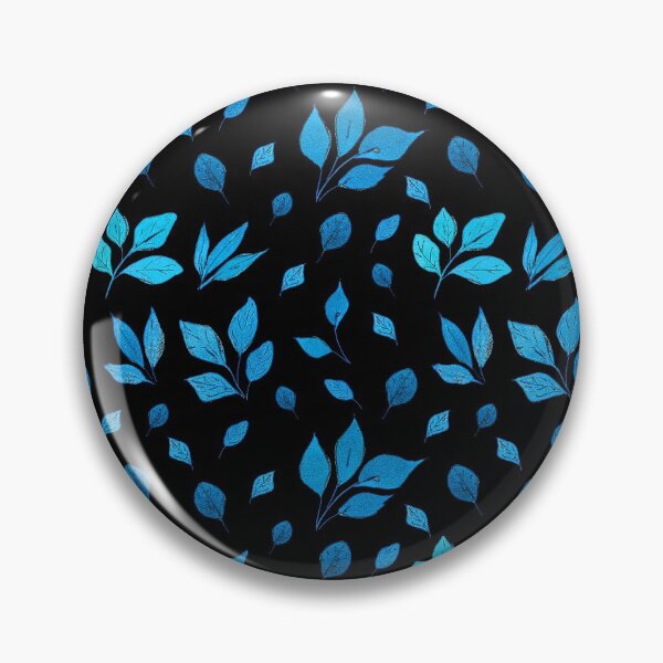Item preview, Turquoise-Teal-Blue Leaves Pattern On Black designed and sold by DEC02.