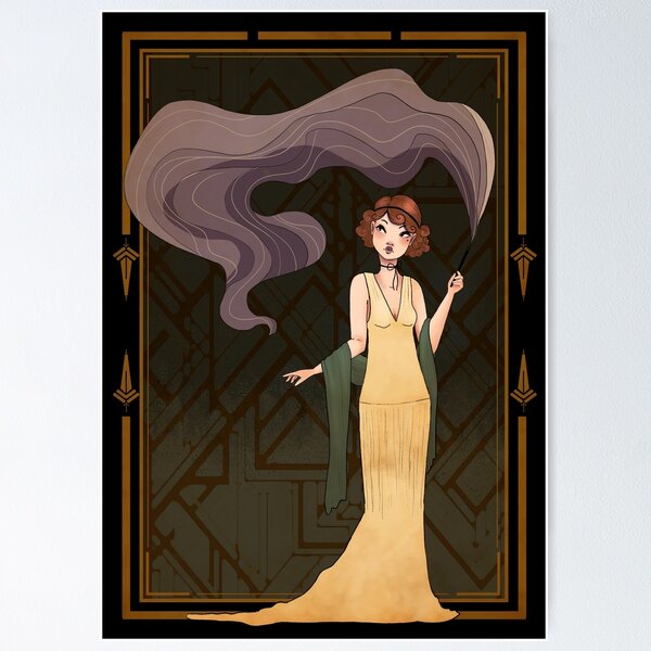 Item preview, Roaring twenties 20s print with magical wand designed and sold by StudioLouma.