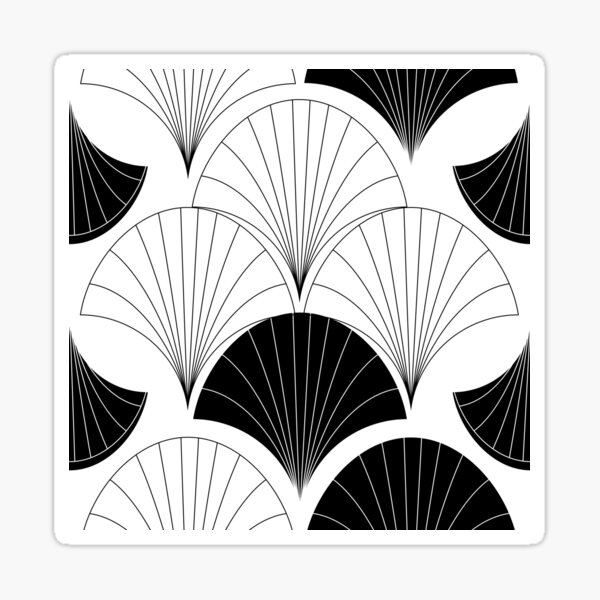 Item preview, Art Deco Black And White Abstract Fan Design designed and sold by DEC02.
