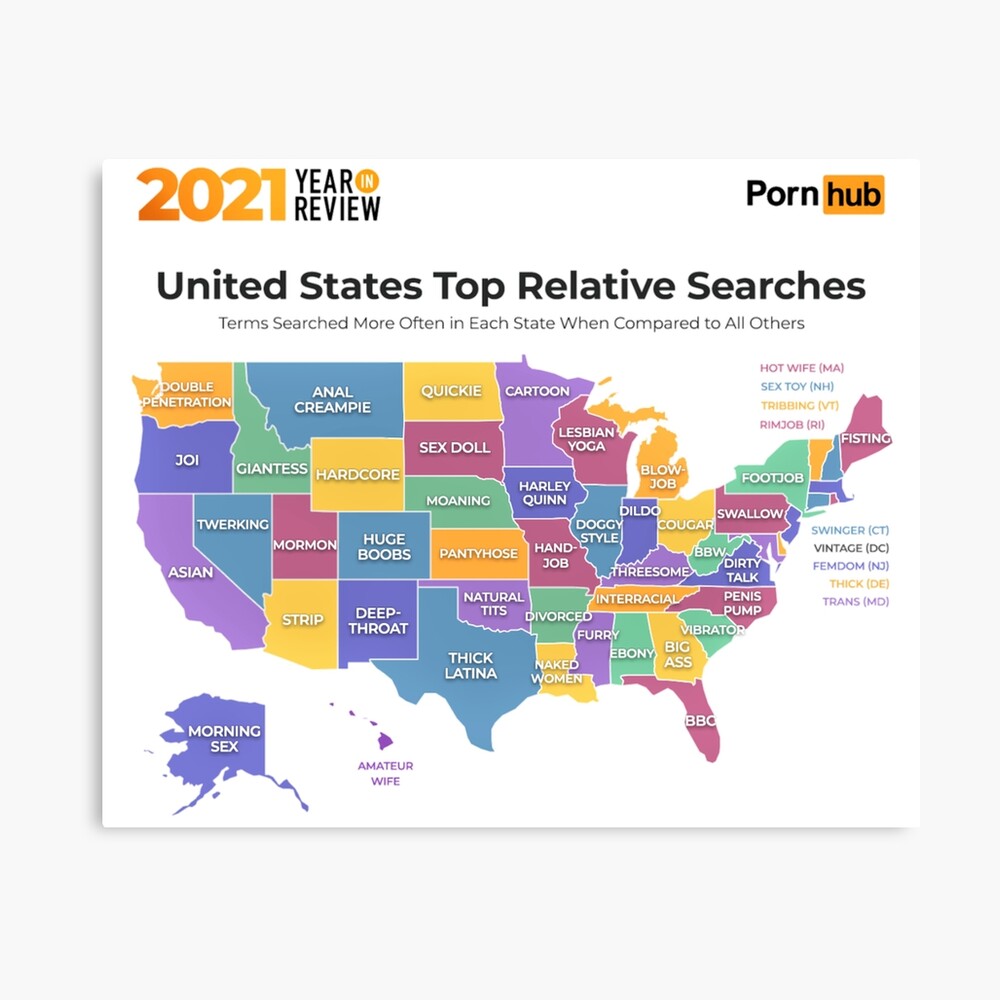 PHub map 2021 united states searches