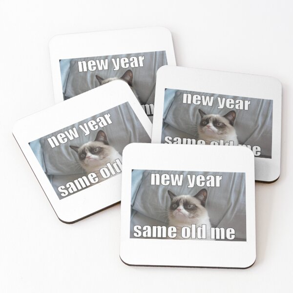 Item preview, ~ New Year Same Old Me [ Cat meme ]  designed and sold by sahereative-03.