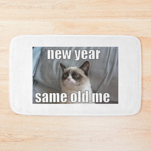 Item preview, ~ New Year Same Old Me [ Cat meme ]  designed and sold by sahereative-03.
