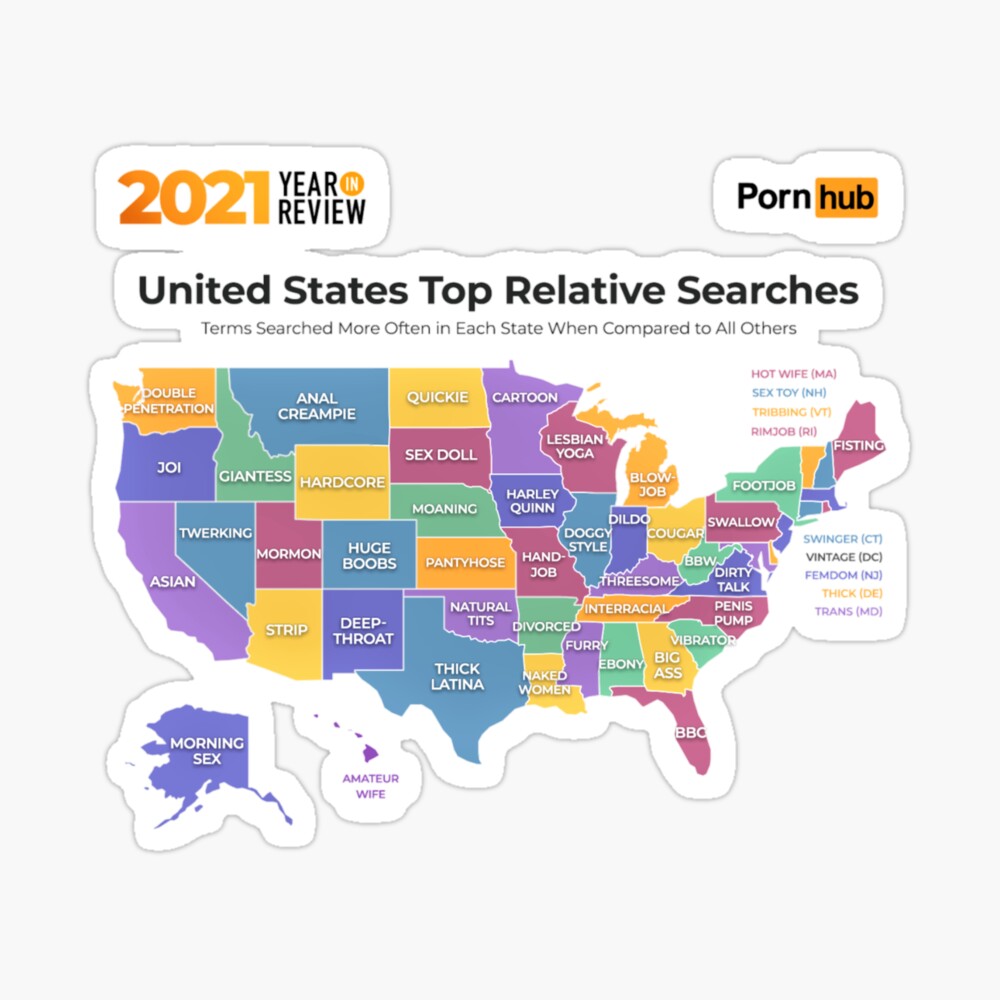 PHub map 2021 united states searches