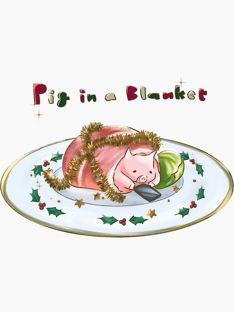 "Pig in a blanket" Sticker by yukimcln Redbubble