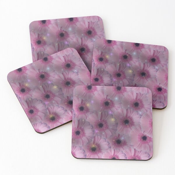 Magical Pink Gerberas Coasters (Set of 4)