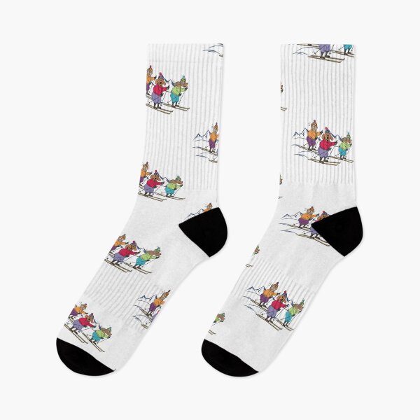 Item preview, Three Cartoon Dogs Skiing designed and sold by pixelspantry.