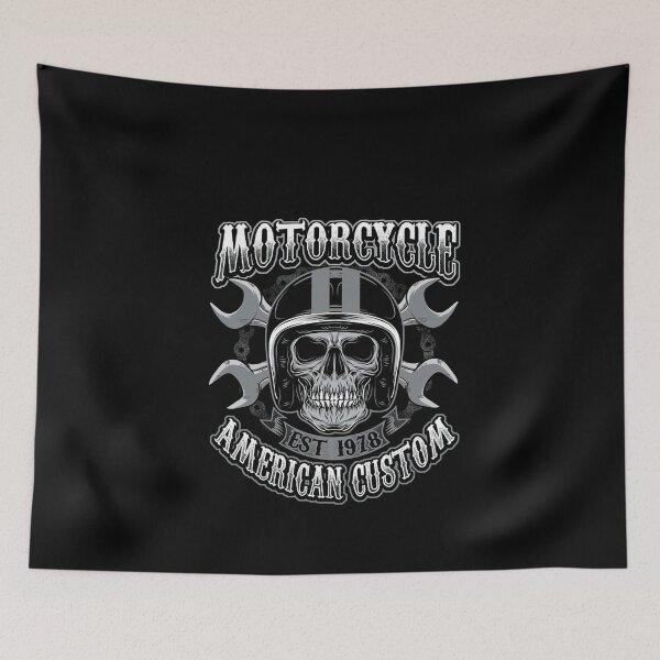 Item preview, Skull Biker Motorcycle Hoodie Helmet American 1978 designed and sold by vuhungbnz.