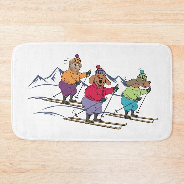 Item preview, Three Cartoon Dogs Skiing designed and sold by pixelspantry.