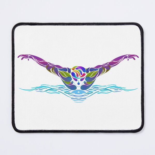 Item preview, A colorful swimmer does the butterfly stroke designed and sold by Zwembad Vergelijker.