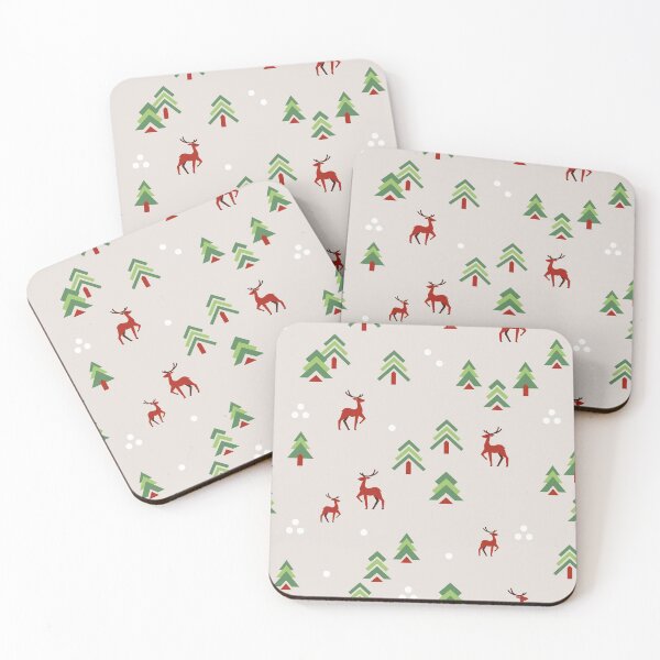 Item preview, Minimalistic Christmas Pineforest with Deer designed and sold by Melissa Plugge-Dekker.