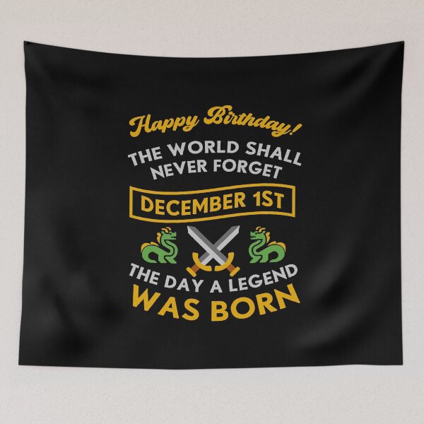 Item preview, December 1st The Day A Legend Was Born Dragons and Swords Design (Light) designed and sold by Graograman.