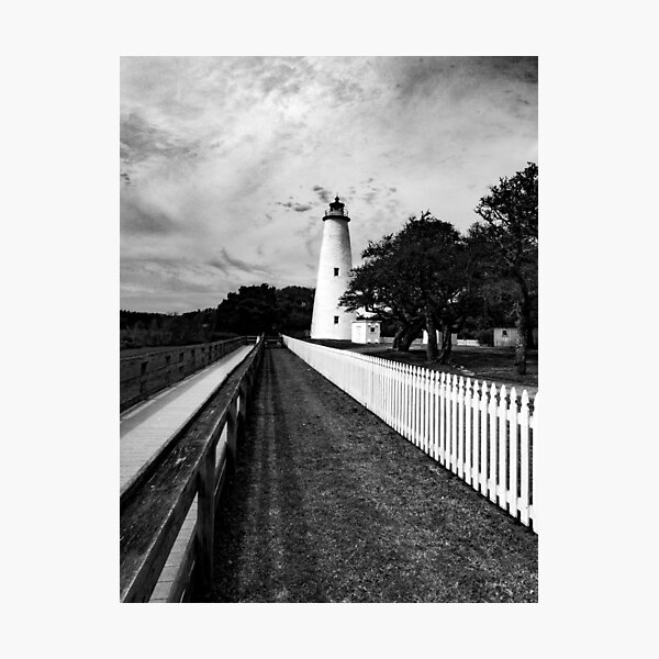 Item preview, Ocracoke Lighthouse Black and White designed and sold by nbrandsberg.
