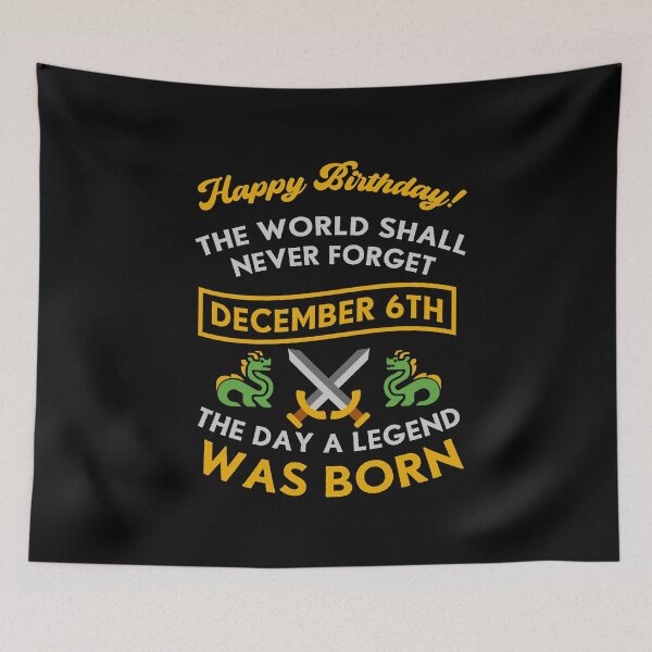 Item preview, December 6th The Day A Legend Was Born Dragons And Swords Design (Light) designed and sold by Graograman.