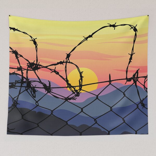 Item preview, Chainlink Fence at Sunrise designed and sold by RagdollGypzy.