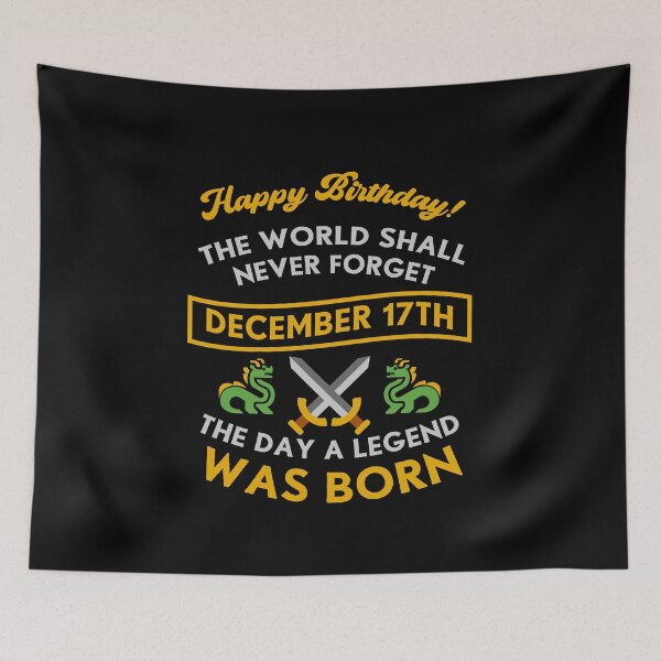 Item preview, December 17th The Day A Legend Was Born Dragons And Swords Design (Light) designed and sold by Graograman.