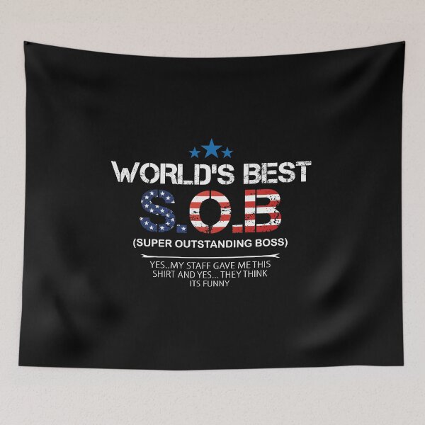 Item preview, World best SOB super Outstanding Boss, Gift For Boss designed and sold by Mouadox ★★★★★.