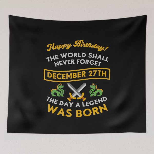 Item preview, December 27th The Day A Legend Was Born Dragons And Swords Design (Light) designed and sold by Graograman.