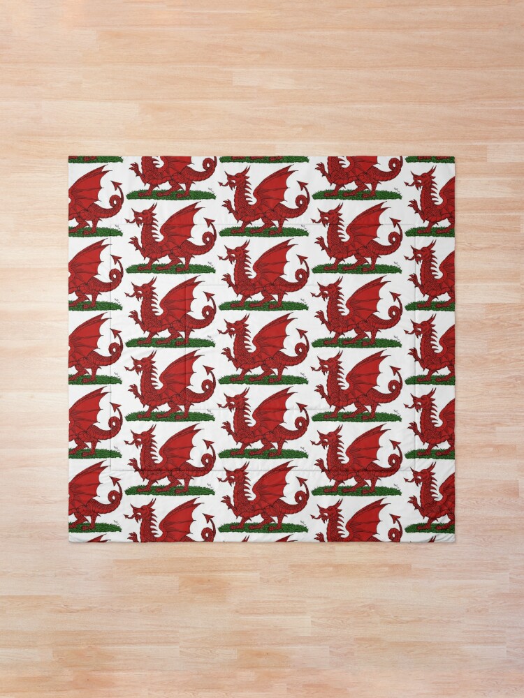 Alternate view of Red Dragon of Wales Comforter