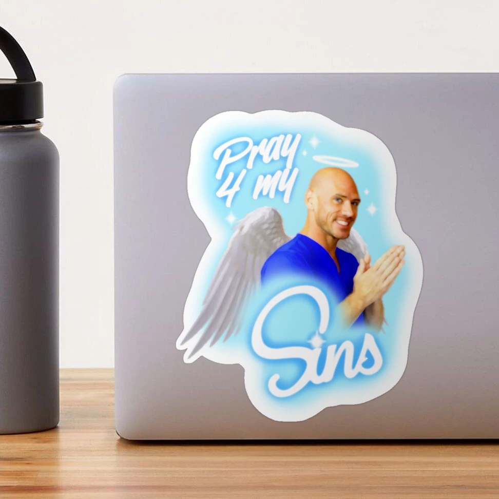 Johnny Sins - Pray 4 My Sins Sticker for Sale by DonJuanStudios | Redbubble