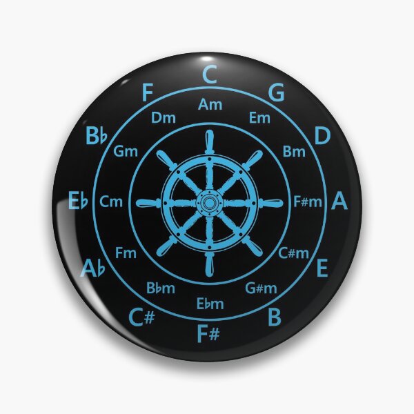 Item preview, Circle of Fifths Ship Steering Wheel Cool Blue designed and sold by nightsworthy.