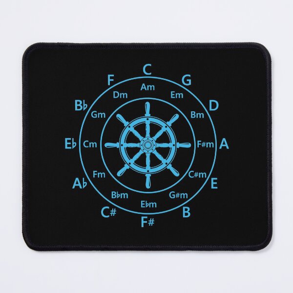 Item preview, Circle of Fifths Ship Steering Wheel Cool Blue designed and sold by nightsworthy.