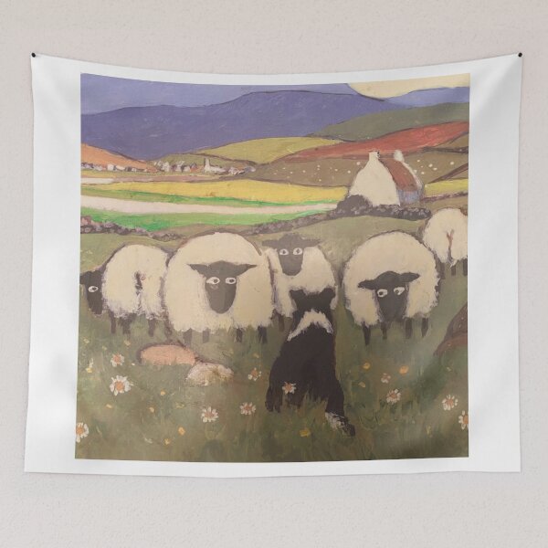 Item preview, Sheep dog and Sheep in Field designed and sold by GOTOCREATE.