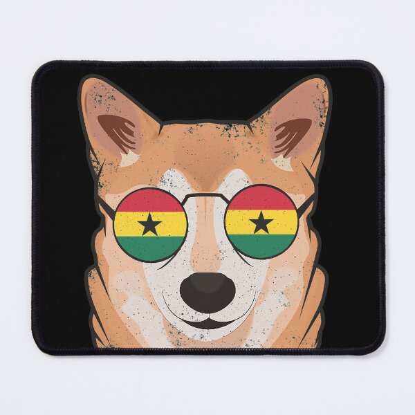 Item preview, Vintage Patriotic Shiba Inu Ghanaian Flag designed and sold by feether-store.