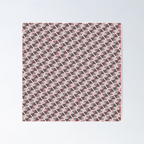 Item preview, Abstract metal design in honeycomb shape with red stoke. designed and sold by NineJuly.