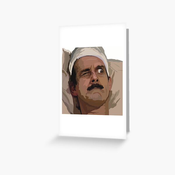 Vista previa del artículo con la obra «Fawlty Towers Basil Fawlty John Cleese No menciones la guerra diseño de ilustración original», diseñado y vendido por MetaCortexds.