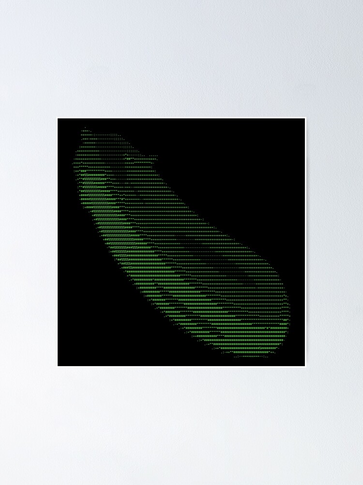 "Eggplant emoji Ascii Art" Poster by typonquotes Redbubble