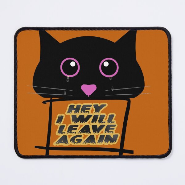 Item preview, Black Cat Says Hey, Pinky Black Sadly Cat designed and sold by Mr-true-design.