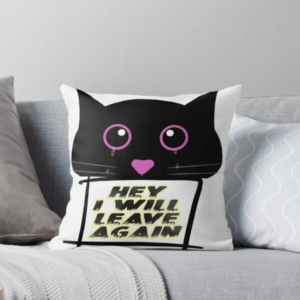 Item preview, Black Cat Says Hey, Pinky Black Sadly Cat designed and sold by Mr-true-design.