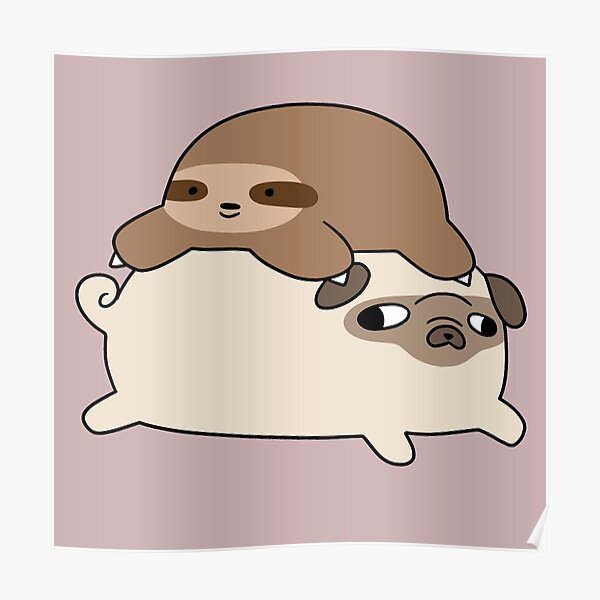 sloth and pug