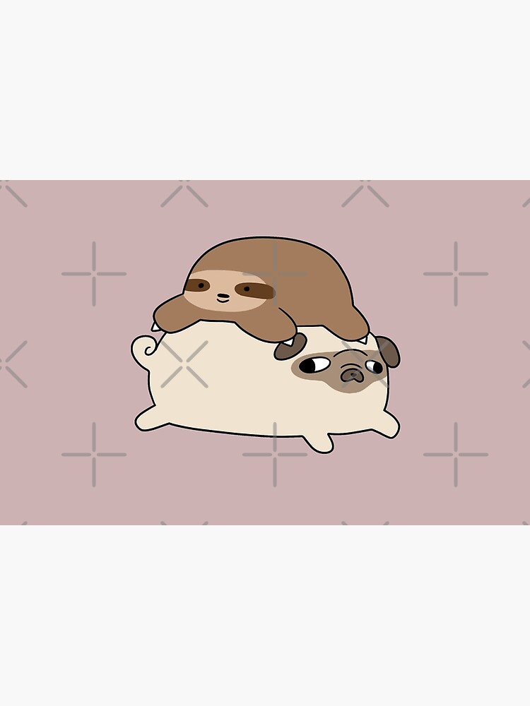 Little Sloth And Pug Zipper Pouch By Saradaboru Redbubble